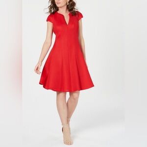 Julia Jordan Red Fit & Flare Dress - Size 8 (Fits Like Large)